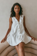 White mini dress, front view