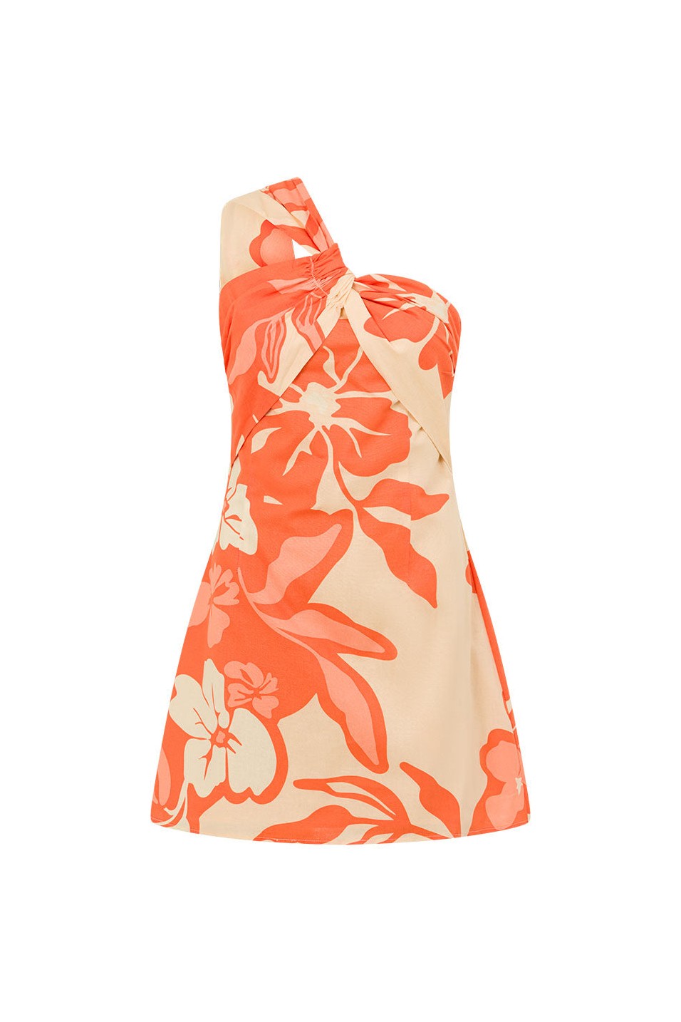 Orange mini dress, front view