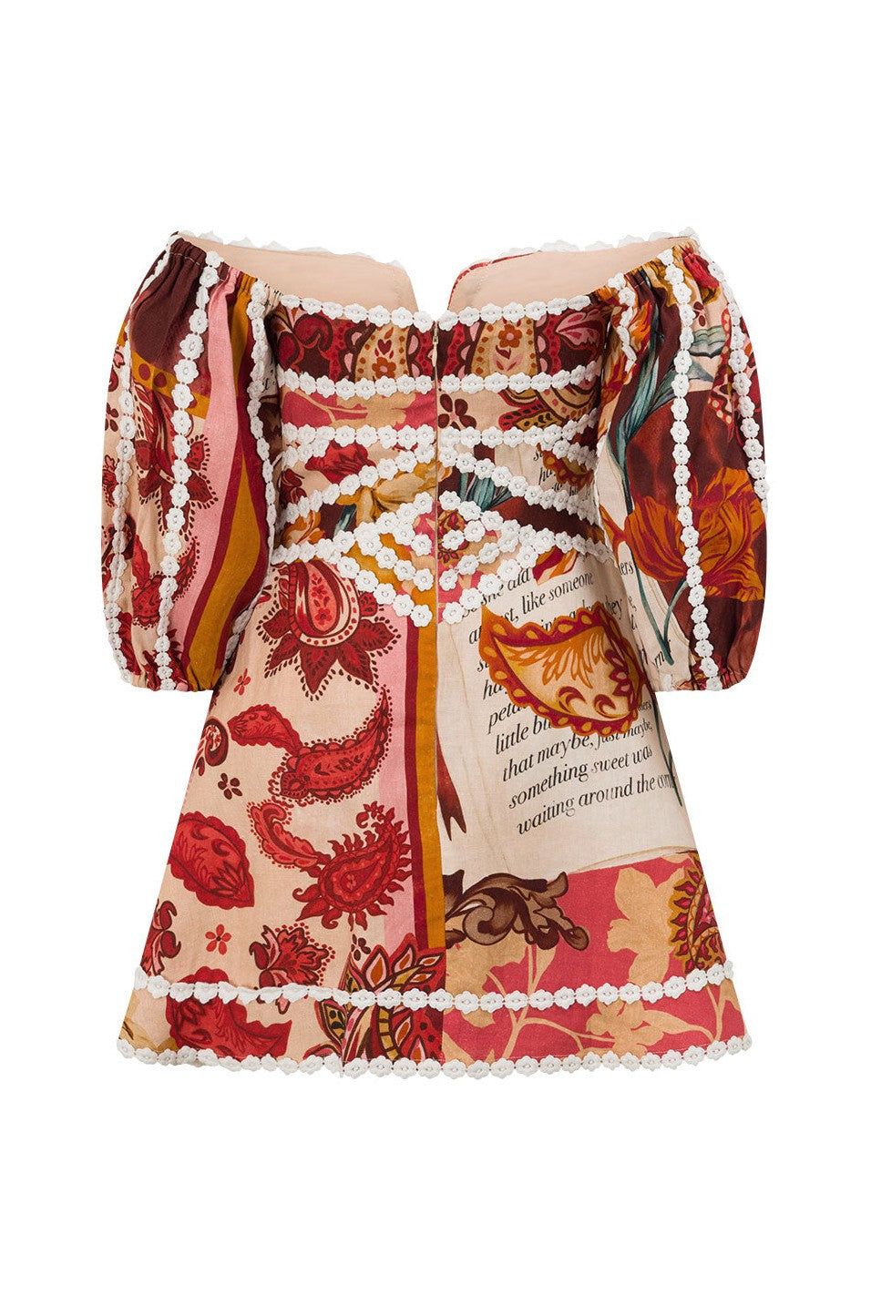 Red mini dress, detail view