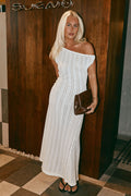 Cream maxi dress, front view