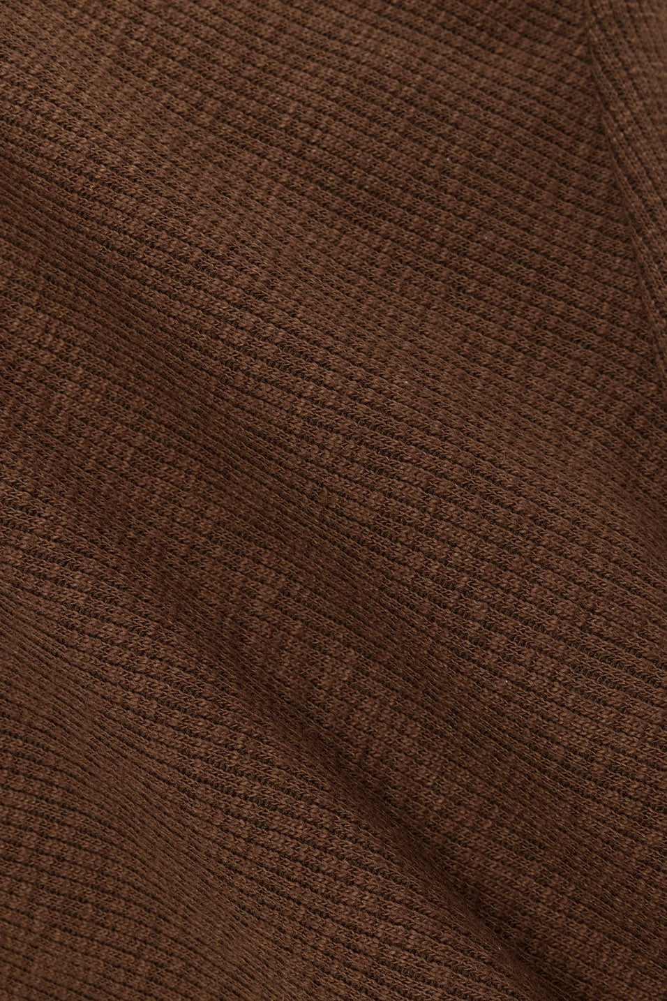 Brown mini dress with a V neckline, detail view
