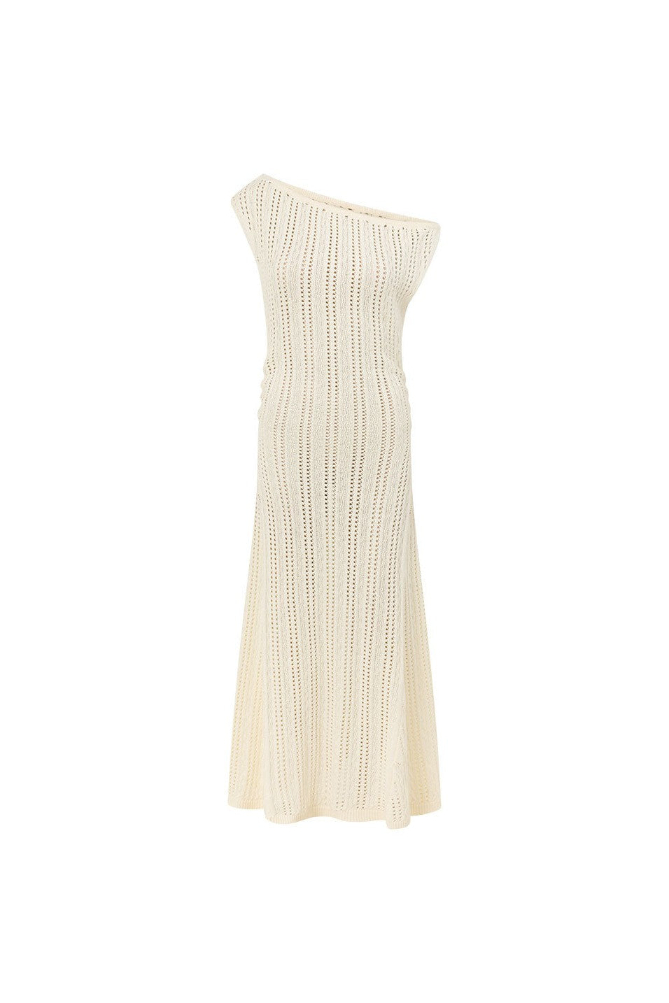 Cream maxi dress, side view