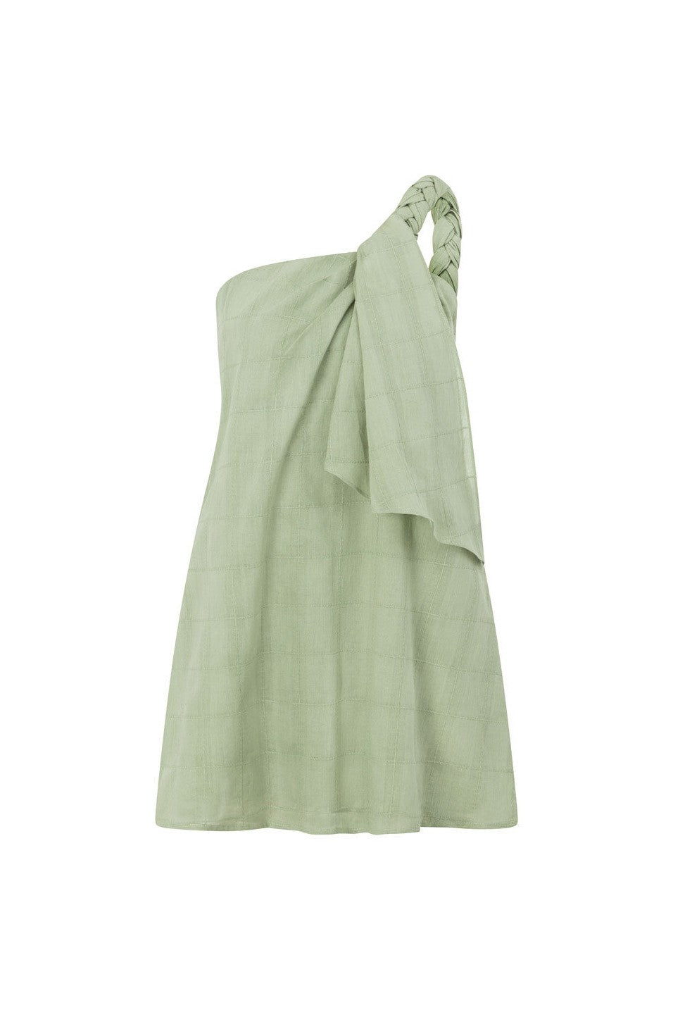 Green mini dress, front view