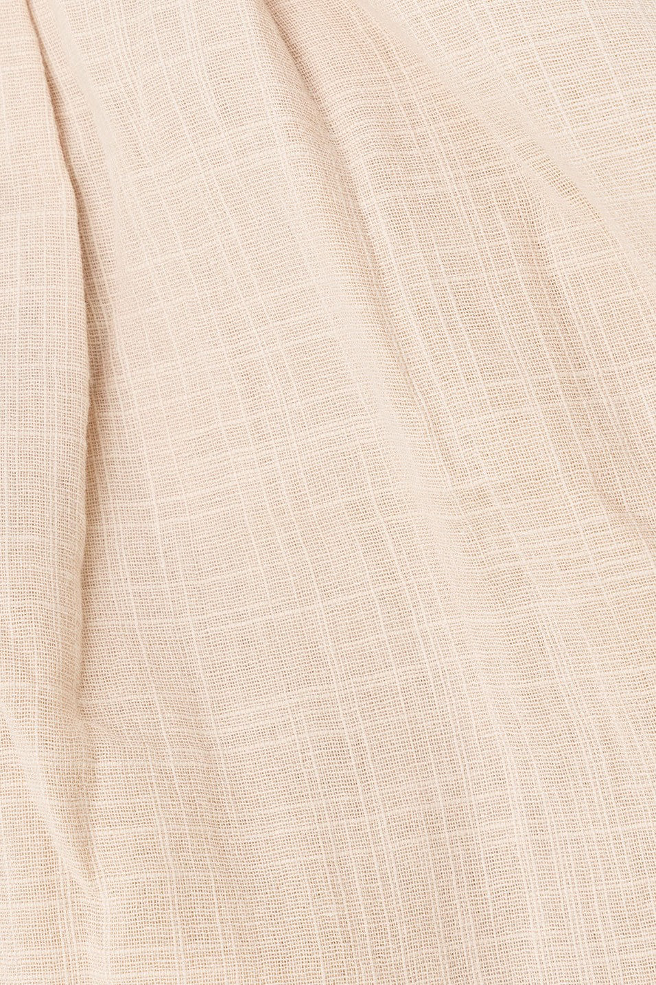 Beige mini dress with a strapless neckline, back view