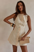 Cream mini dress, front view
