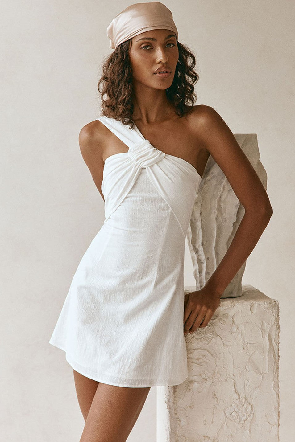 White mini dress, front view