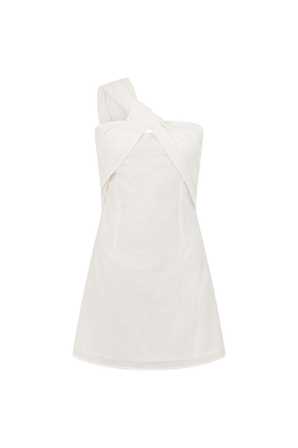 White mini dress, back view