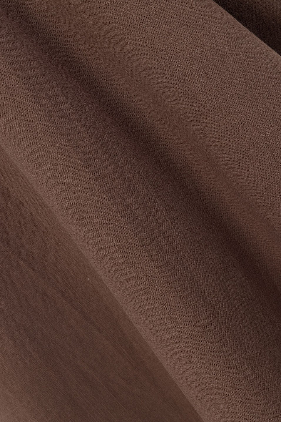 Brown maxi dress with a V neckline, back view