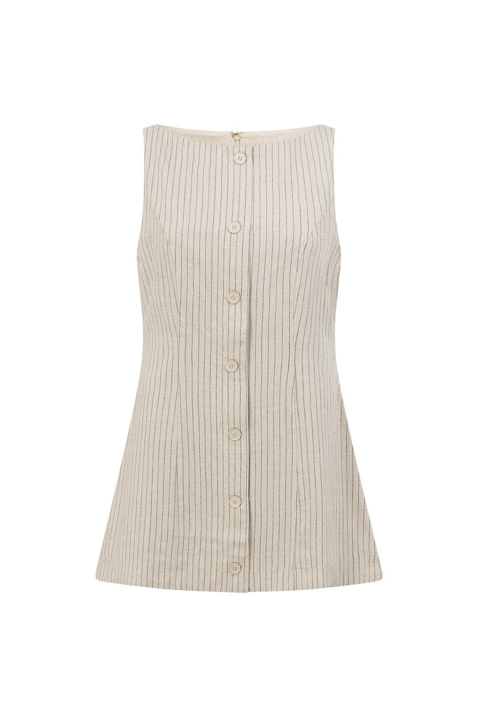 Beige mini dress, front view