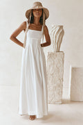 White maxi dress, front view
